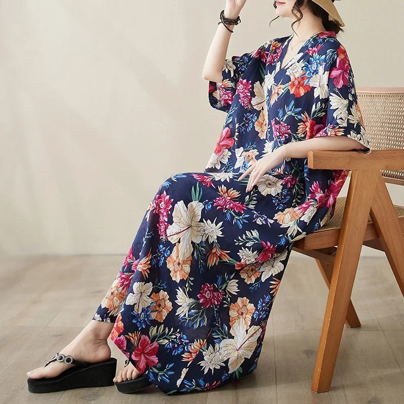 Summer Dress for Women Clothing Streetwear Ethnic Style Bohemian Beach Vintage Clothes Casual Fashion Harajuku Loose Streetwear