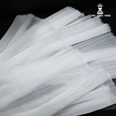 Bright Wrinkled Texture Organza Fabric for Wedding Decoration Background Yarn Floral Design Plastic Fabrics Cloth Diy Sewing