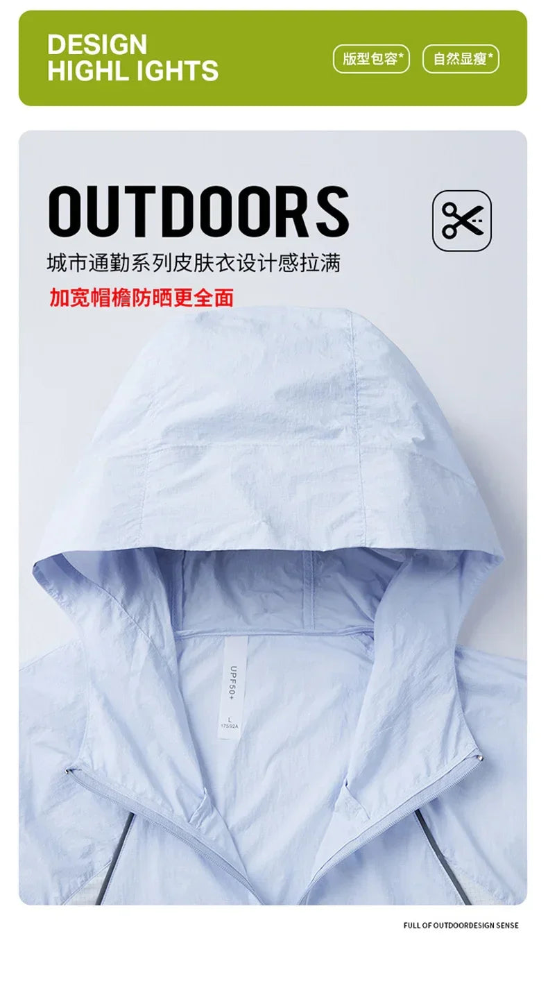 Summer Sun Jackets Men's Outdoor Cycling Clothing Quick Dry UV Skin Coat Women Sports Sun Protection Hiking Camping Windbreaker
