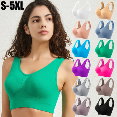 Women's S-5XL Seamless Bra Push-Up Sports Bra
