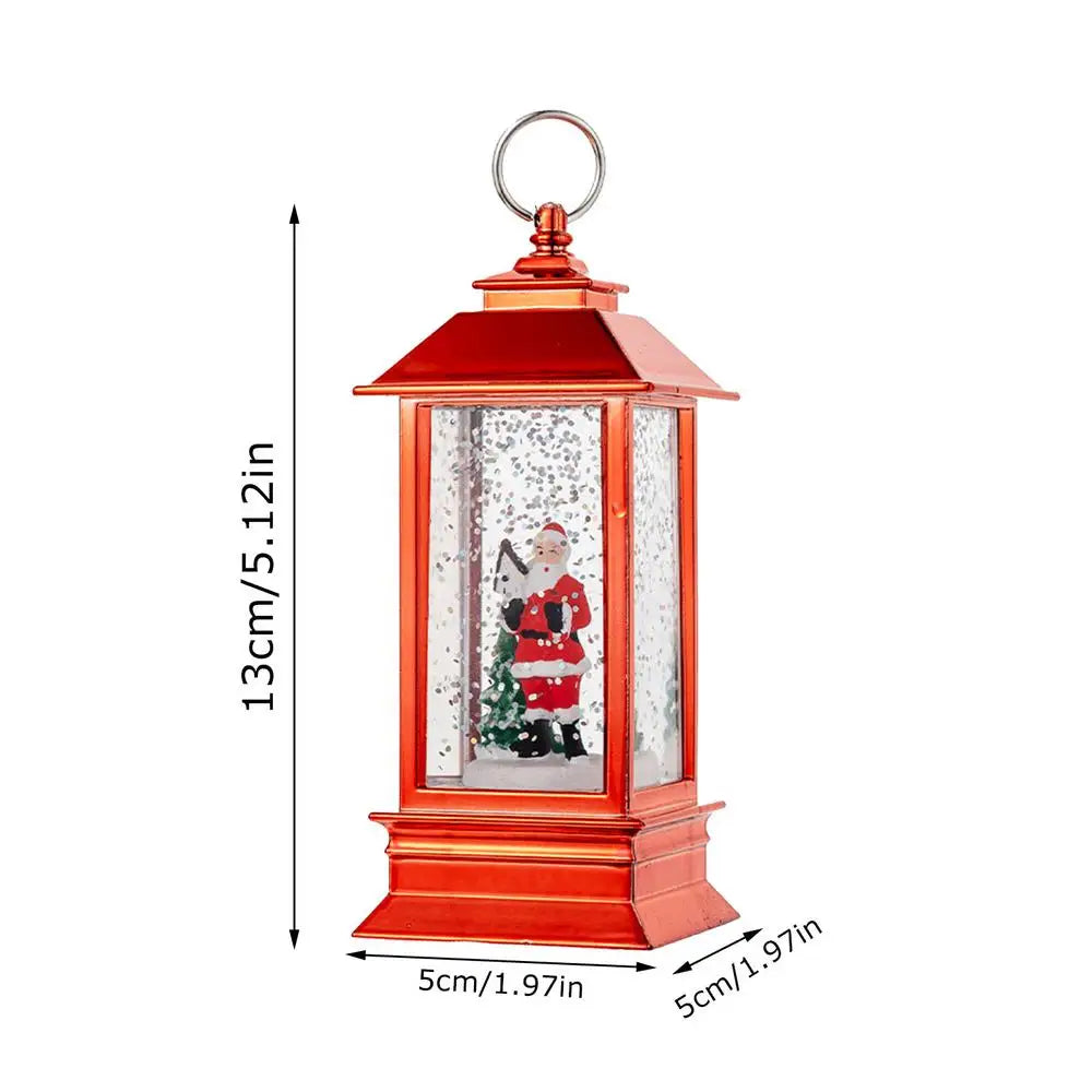 Christmas Snow Globe Lantern Vintage LED Christmas Lantern Lights Snow Crystal Ball Christmas Lantern Lights Portable Night
