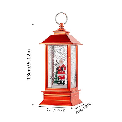 Christmas Snow Globe Lantern Vintage LED Christmas Lantern Lights Snow Crystal Ball Christmas Lantern Lights Portable Night