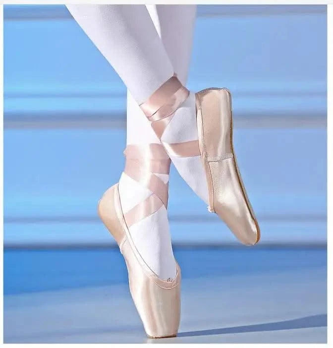 Women Professional Ballet Dance Shoes Child and Adult Ballet Pointe Dance Shoes with Ribbons Shoes Woman Zapatos Mujer Sneakers