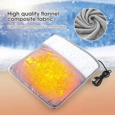 Foot Warmer USB Foot Heater Thermal Foot Heating Pad Soft Plush Warm Foot Cover Electric Heating Feet Warmer for Home Bedroom