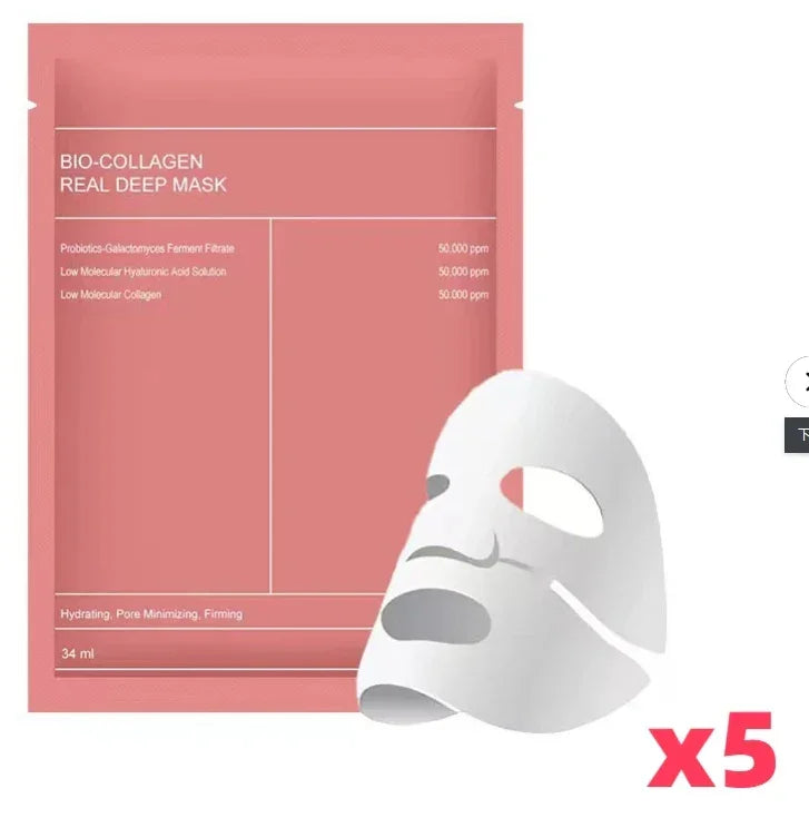 Bio Collagen Facial Mask Shrink Pores Deep Hydrating Overnight Mask Moisturizing Refreshing Brightening Face Korean Skin Care
