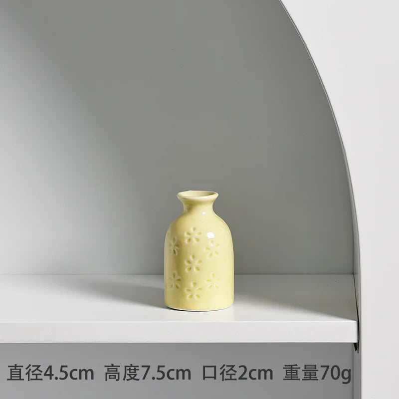 Ceramic Small Vase, Ins Style, Modern High Appearance Level, Dried Flower Arrangement Vase, Home Decoration Piece Vases
