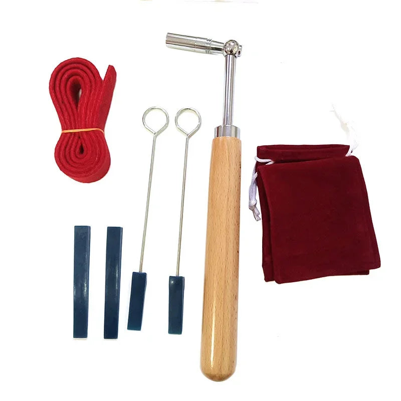 Professional Piano Tuning Kit Portable Piano Tuner Tuner with Tuning Hammer and Silence Kit for All Upright and Grand Pianos