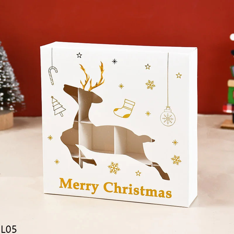 Christmas Cookie Gifts Boxes Candy Snack Packing Bags Merry Christmas  Decorations For Home Xmas Wrapping 2025 New Year Gift Box