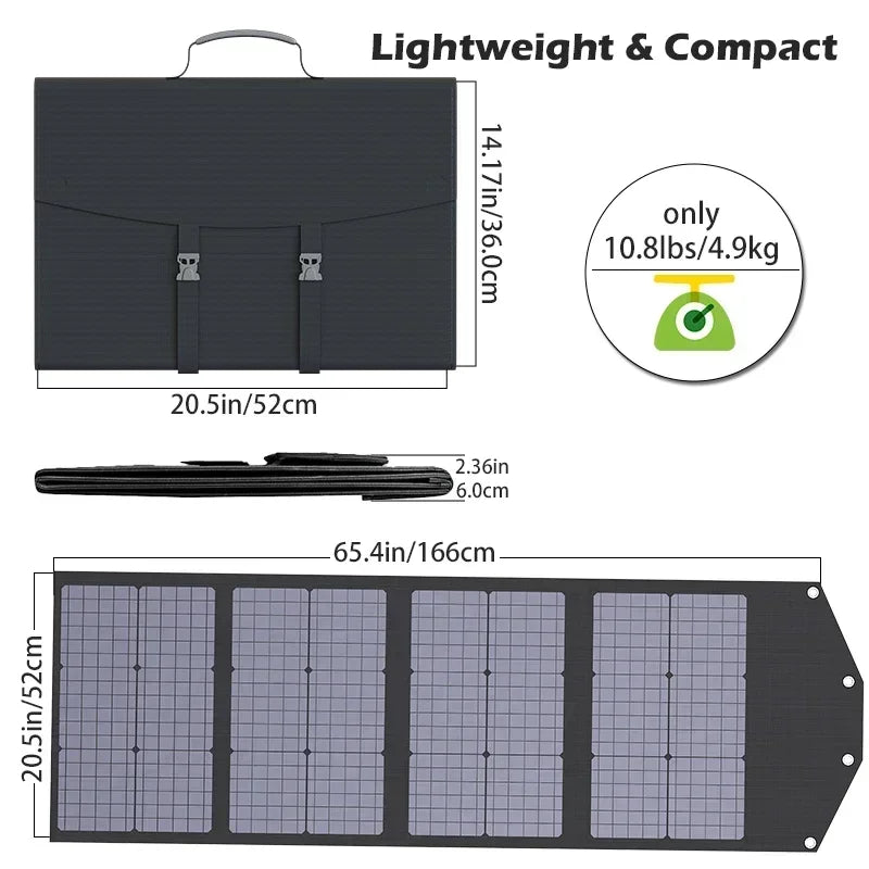 Flexible, Foldable, High Efficiency Solar Panel, Travel & Phone & Boat, Portable 12V 2000w 1500w 1000w 500w Solar Panel Kit