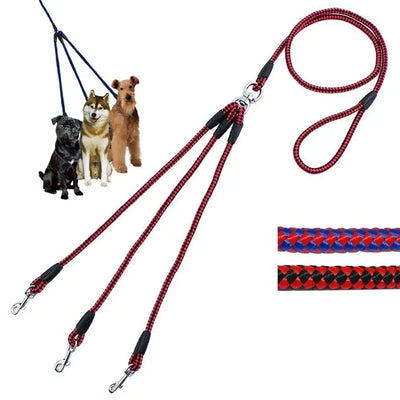 Durable 3 Way Couplers Rope Safety Cord Triple Pet Leashes Pet Supplies Braid Pet Rope Puppy Rope Leash Leash Lead Pet Leashes