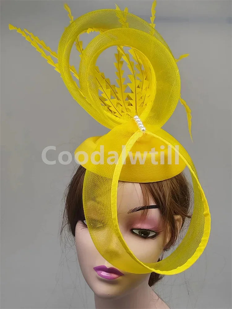 Ladies Royal Ascot Chapeau Cap Wedding Fascinator Hat Headpiece Women Church Party Pillbox With Headband Bride Party Fascinators