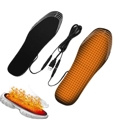 USB Heated Shoe Insoles Electric Foot Warming Pad Feet Warmer Cuttable Breathable Foot Warmer For Skiers Hikers Fishermen Skiing