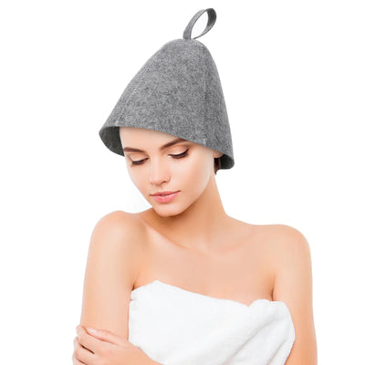 2Pcs Sauna Hat Thicken Wool Felt Shower Cap Hair Turban Quickly Towel Drying Hats Sauna Bathroom Accessories Bathing Hat