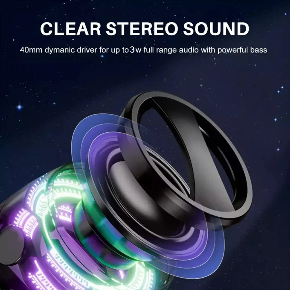 Bluetooth 5.3 Speaker Outdoor Magnetic RGB Lighting Bluetooth Speaker with RGB Color Light Multifunctional Magnetic Phone Holder