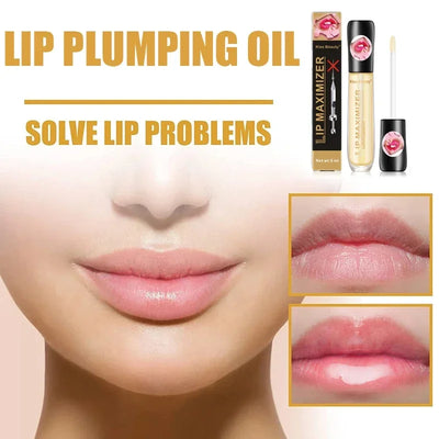 Lip Gloss Transparent Plumping Lip Oil Moisturizing Repairing Reduce Lip Fine Line Oil Brighten Enhance Lip Serum Cosmetics