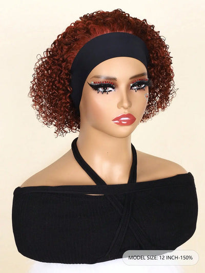 Headband Wig Human Hair Kinky Curly Wig Pixie Cut Wig Human Hair Wigs For Women Human Hair Curly Hair Perruque Cheveux Humain