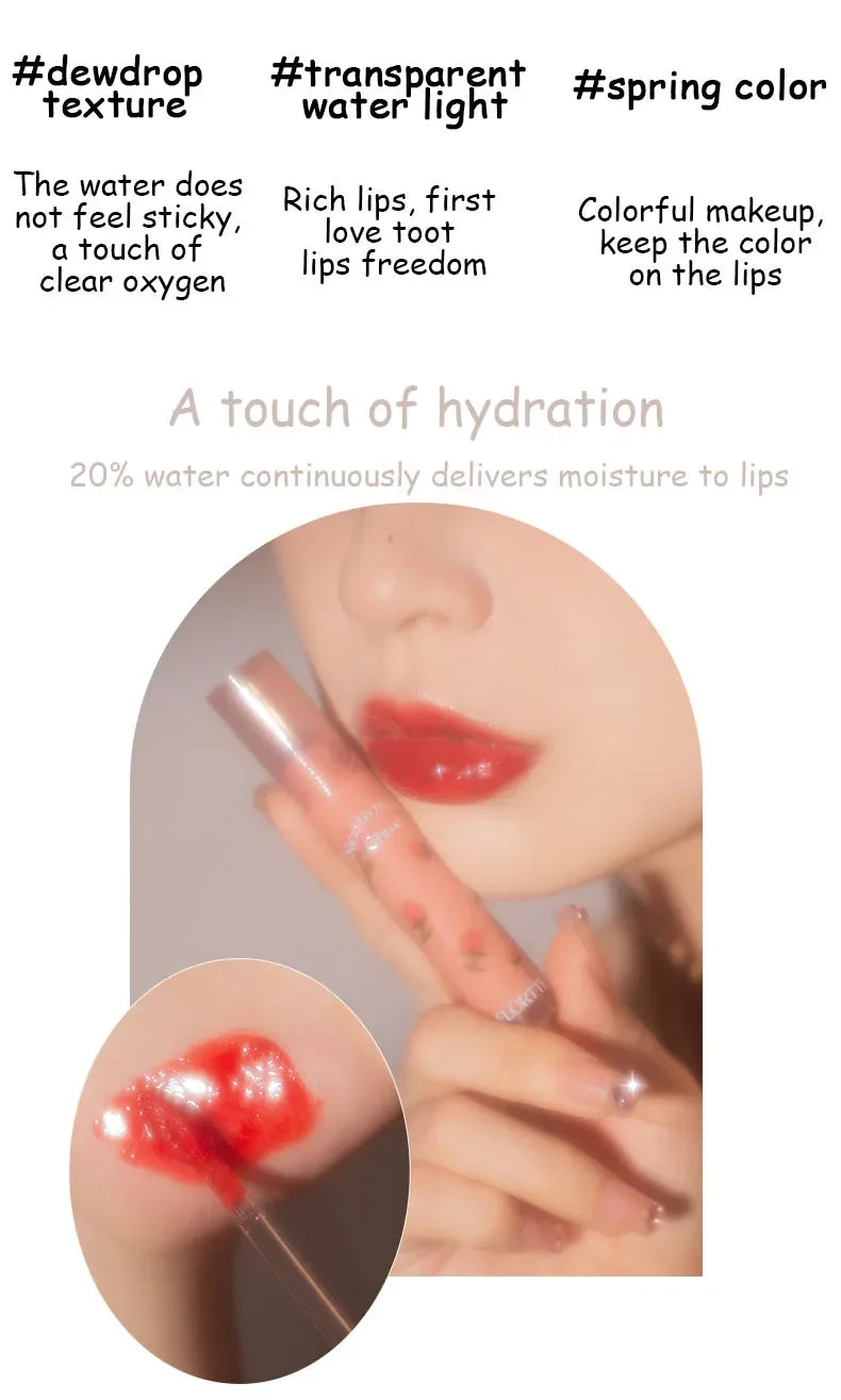 FLORTTE Beauty Lip Lasting Tint First Kiss Series Water Glossy Nice To Meet Chu Blooming Liquid Lipstick Makeup Women Cosmetics