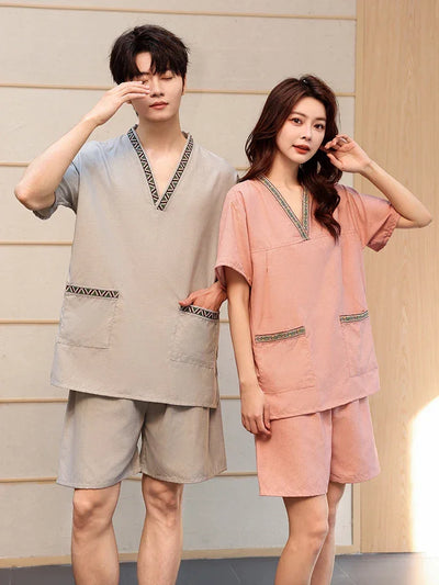 Couple's Beau Sauna Suit Soft Cotton  Silk Men's Women's Bathing Costume St Room Towel Polyester Fiber Home Textile
