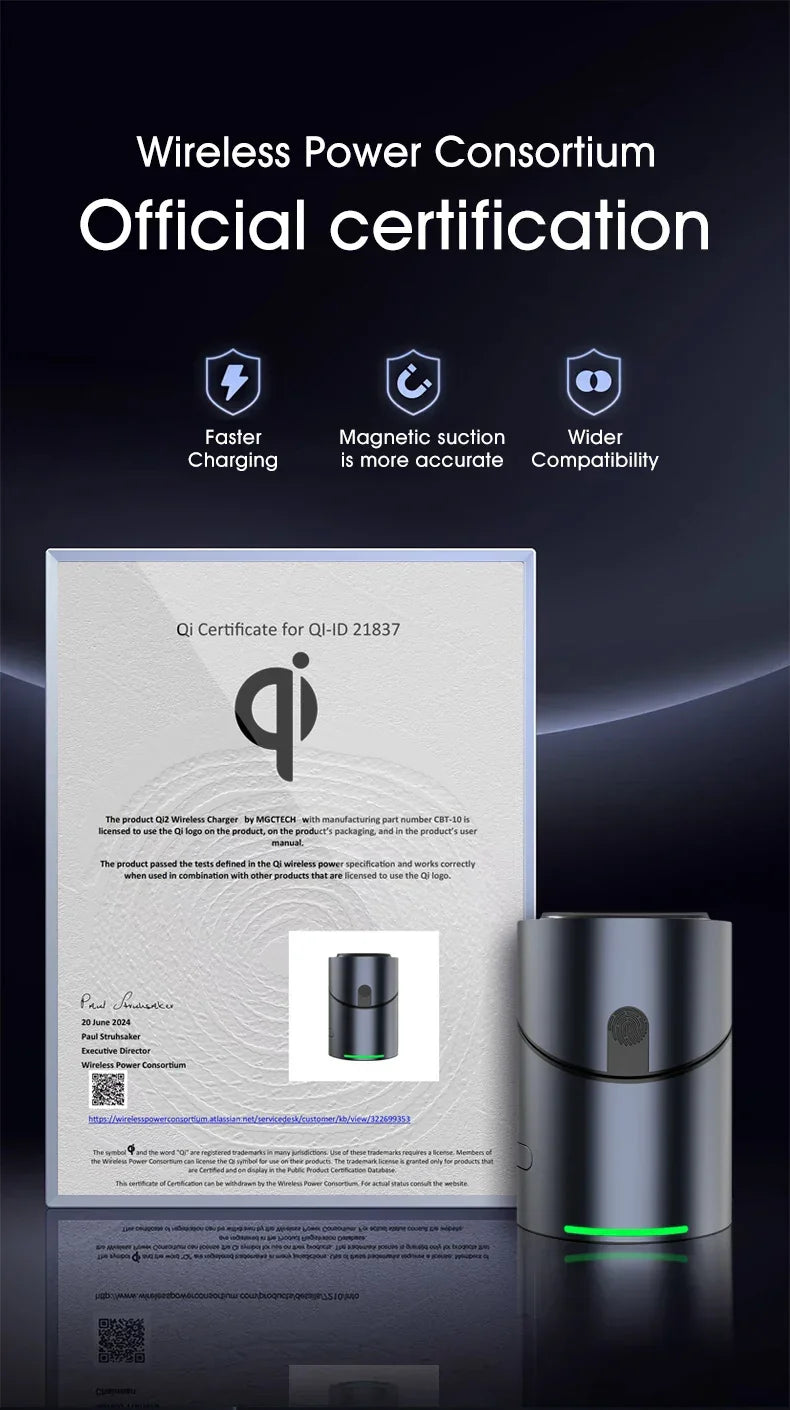 3 in 1 Wireless Charging Station for iPhone16/15/14/13/12 AirPods iWatch for Magsafe Rotation qi2 15W Fast Charging Station