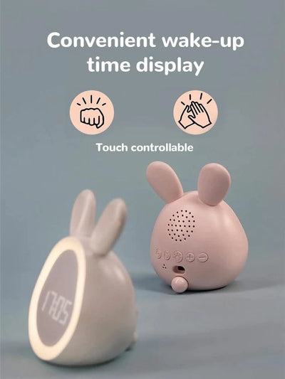 Kids Cute Rabbit Alarm Clock With Night Light Stepless Dimming Led Digital Alarm Clock For Boys Girls