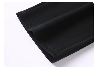 New Men's Casual Pants Wide Leg Straight 65% Cotton Fabric Outdoor Sweatpants Neutral High-quality Soft Long Baggy Trousers