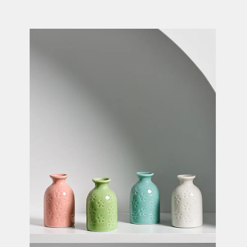 Ceramic Small Vase, Ins Style, Modern High Appearance Level, Dried Flower Arrangement Vase, Home Decoration Piece Vases