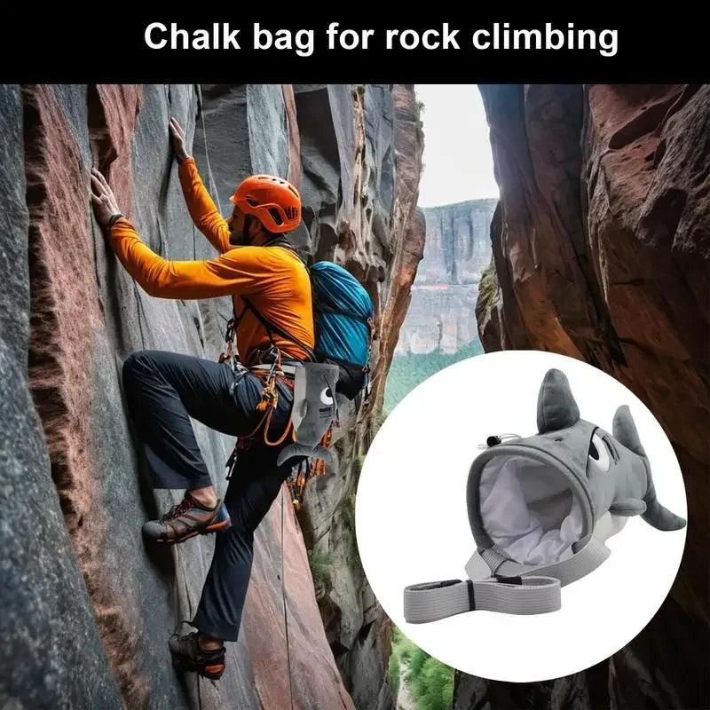 Shark Chalk Bag for Rock Climbing Animal Bouldering Chalk Bag Rock Climbers Gyming Sports Chalk Pouch for Weight Lifting Gym
