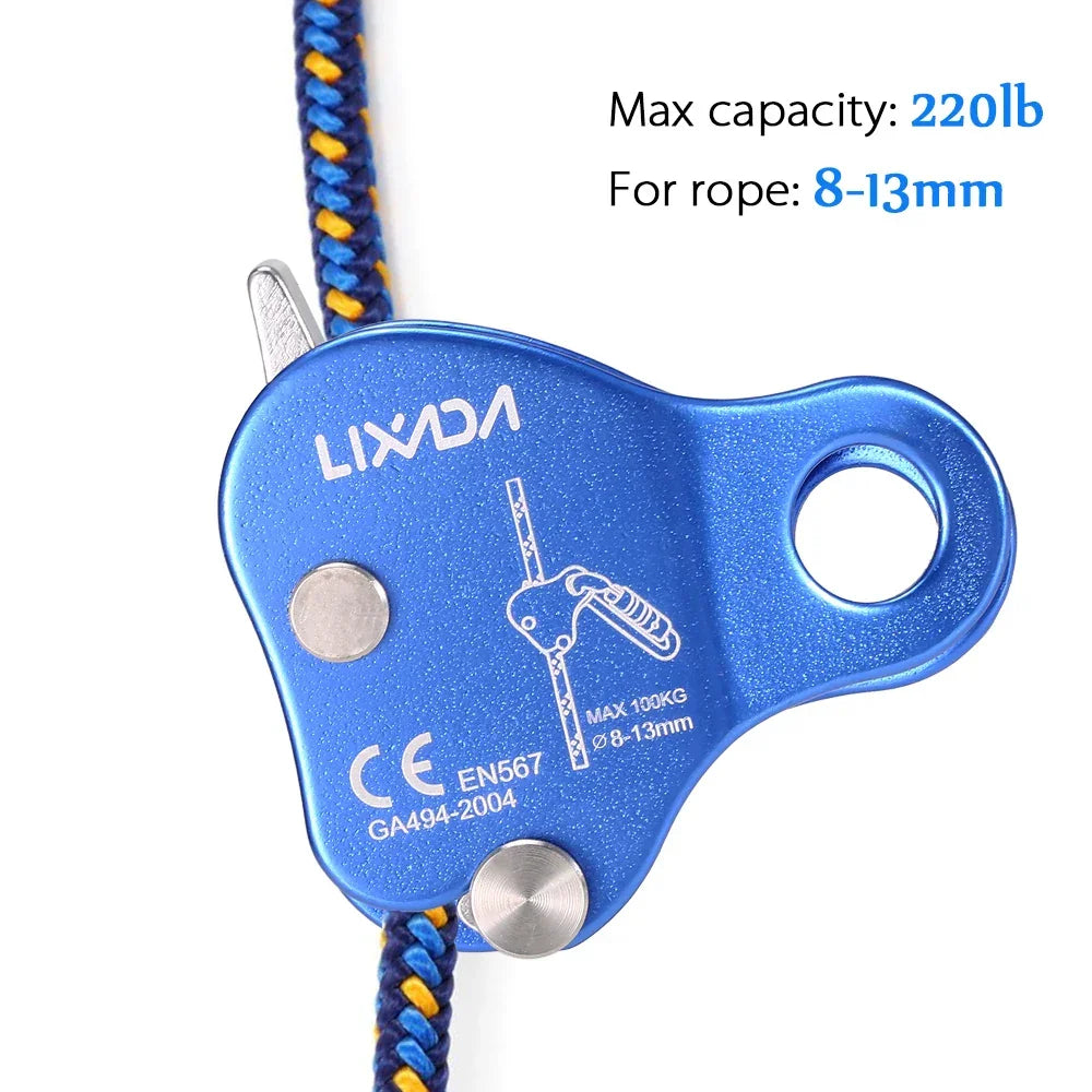Climbing Ascender Arborist Climbing Rope Protection Belay Device Grip Outdoor Climbing Rigging 8-13MM Rope Mountain Climbing