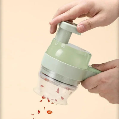 5 in 1 Electric Vegetable Cutter Set Portable, Rechargeable, Wireless Food Processor & Chopper Machine for Pepper, Garlic& Meat