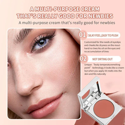Multi-Purpose Facial Cream - Blush, Lipstick And Eyeshadow, Waterproof And Long-Lasting, Ideal Contour And Prominence