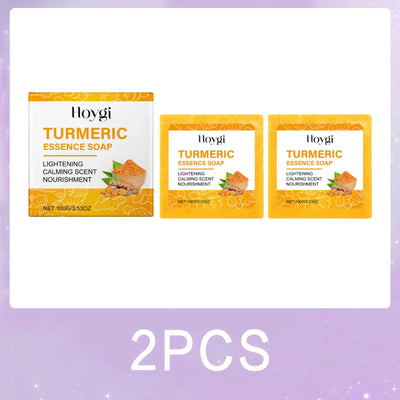 Turmeric Skincare Set Body Soap Anti Acne Dark Spot Corrector Improve Dry Skin Moisturizing Face Cream Brightening Facial Serum