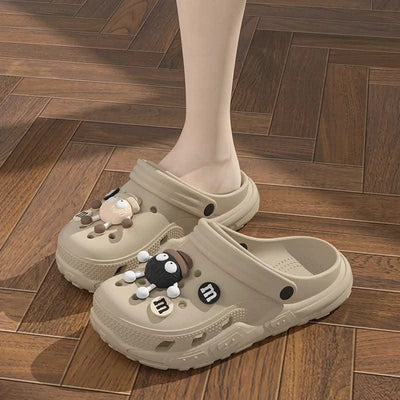 Children's Clogs For 6-18 Year Kids Sandals Cool Mules Outer Wear Summer Casual Hole Shoes For Boys And Girls Slippers