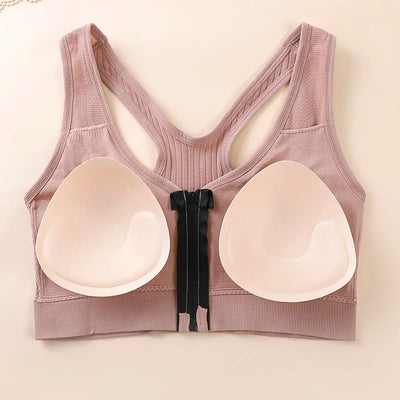 Women's sports bra fitness top front zipper design sports vest fashionable bra yoga gym sports bra