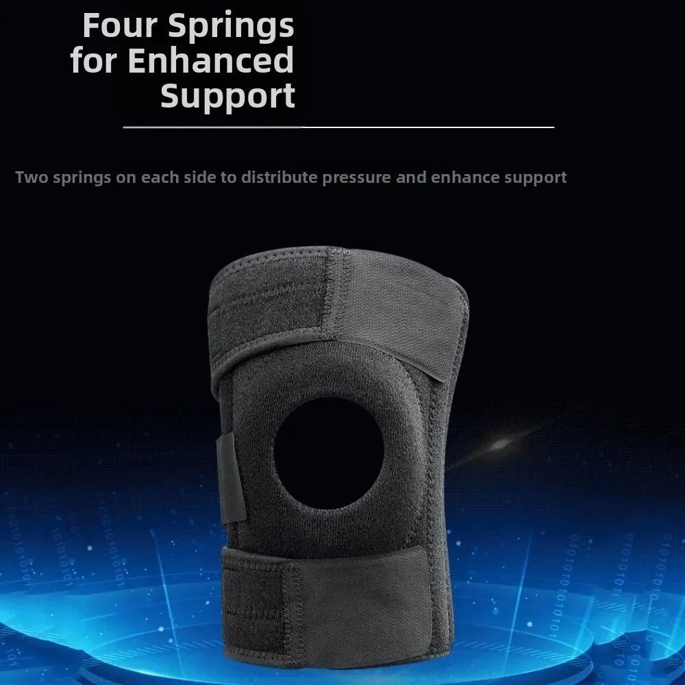 Ligament 4-spring Sports Kneepad Patella Shock Absorption Elastic Leg Brace Protector Safety Adjustable Fitness Knee Pad Men