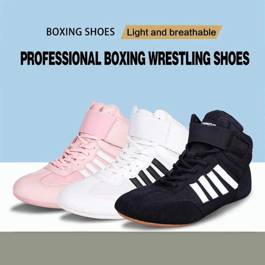 Boxing wrestling shoes children's adult training men women combat fighting Sanda high top shoes boots strength weightlifting gym
