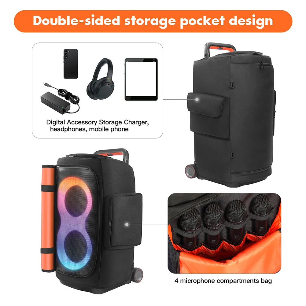 Speaker Carry Cover Waterproof Padded Speaker Protective Cover Double-Sided Speaker Storage Bag for JBL PARTYBOX Storage Bag