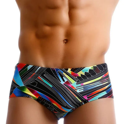 Men Swimwear Brazilian Traditional Cut Swimsuits Swim Bikini Surf Boxer Briefs Board Shorts Trunks Black and Red Sunga