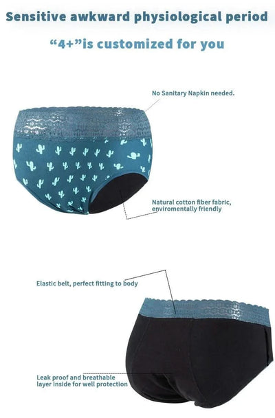 Women's Seamless Physiological Underwear 4-Layer Leak-Proof Menstrual Period Panties Breathable Antibacterial Menstrual Briefs