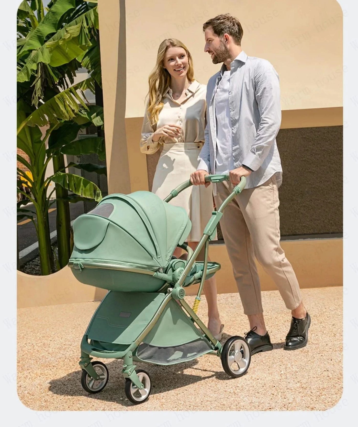 Portable Foldable Baby Stroller, High View Two-way Baby Stroller, Lightweight Travel Baby Stroller,  Adjustable Backrest