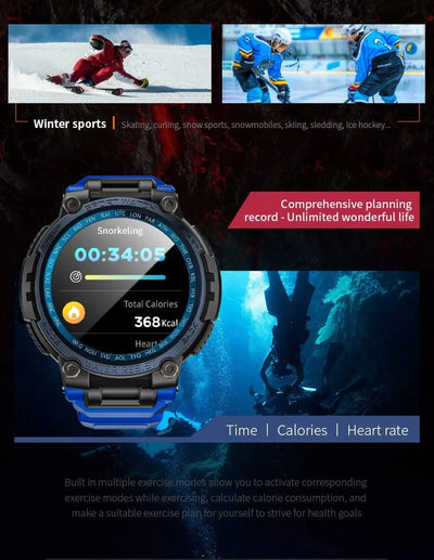 LOKMAT New ATTACK MAX Sport Rugged Smart Watch BT Calls Waterproof Military Smartwatches Heart Rate Monitor Fitness Tracker