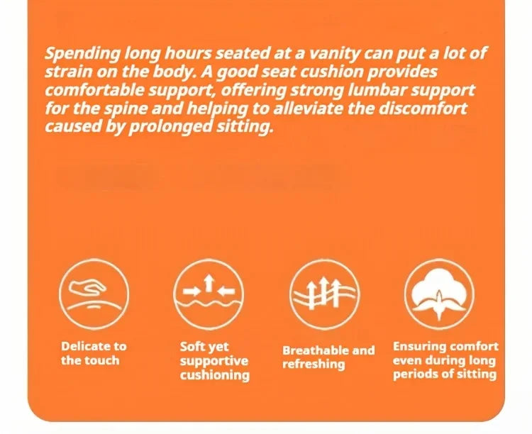 [Ergonomic Seat Cushion] Ergonomic Extra Large Seat Cushion | Supportive High-Density PU Foam, Non-Slip Bottom, Soft Knit Cover