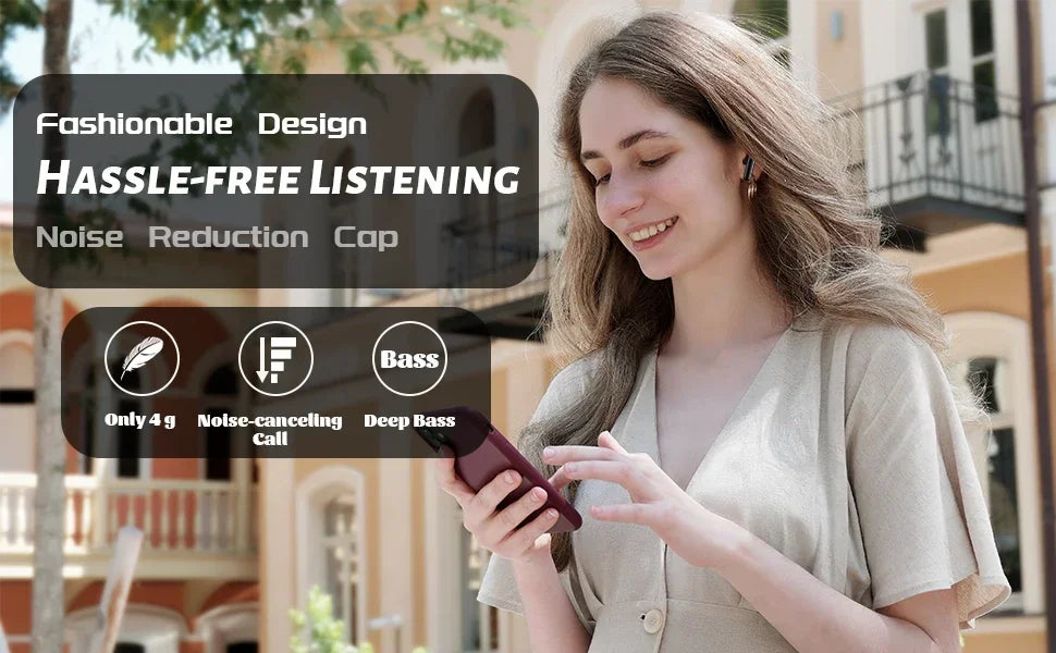 Wireless Earbuds with Bluetooth 5.3, In-Ear Headphones Featuring 4 ENC Mics and 36 Hours of Playtime, LED Display Included.