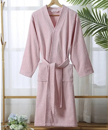 Women's Long Soft Bathrobe 100% Cotton with Quick-Drying Absorbent Material for Autumn and Spring Sleepwear Bath Robes badjas