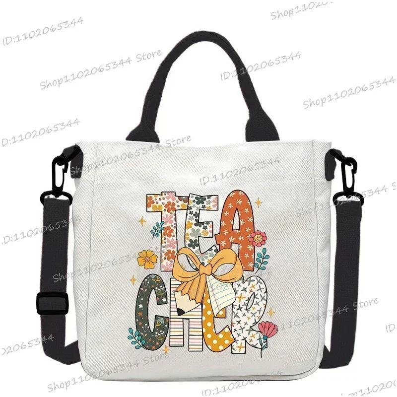 New designer school handbag funny back to print crossbody bag for girls boys fashion teacher gifts canvas shoulder bags