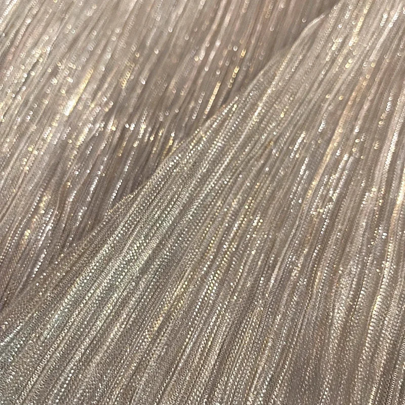 Soft Tulle Pleated Fabric Bark Wrinkle Texture By The Meter for Wedding Decoration Clothes Sewing Anti-wrinkle Cloth Glossy Gray