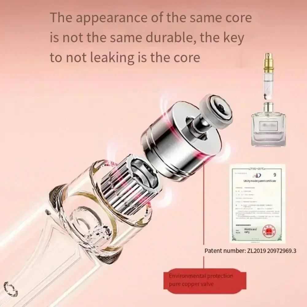 Luxury bottom-filled perfume bottle aluminum self-pumping 5ml real leather spray cologne moisturizer fragrance