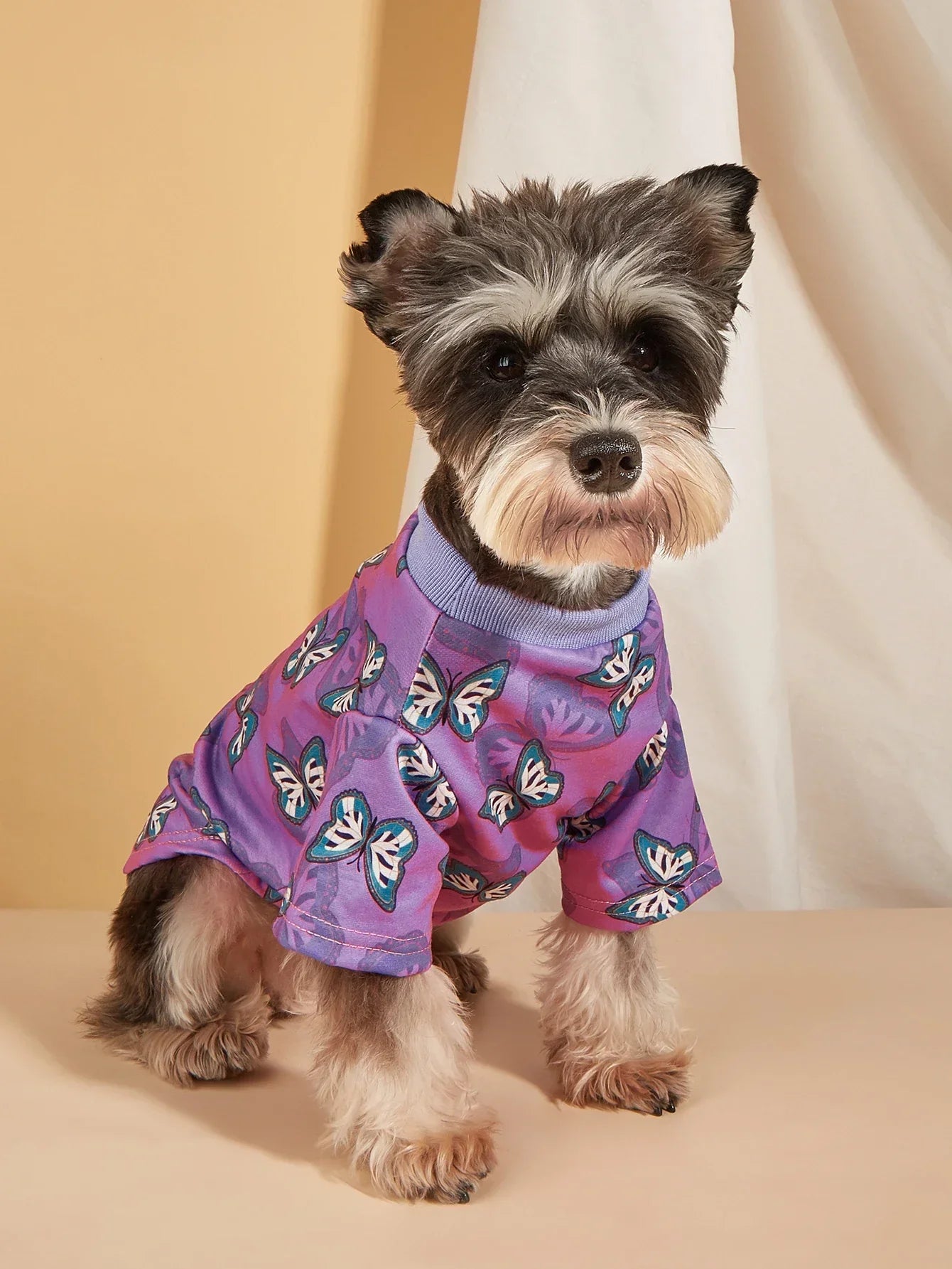 Pet Cloth Dog T-shirt with Colorful Butterflys Pattern Printed Clothes for Puppy Dog Cat Comfortable Apparel Costume