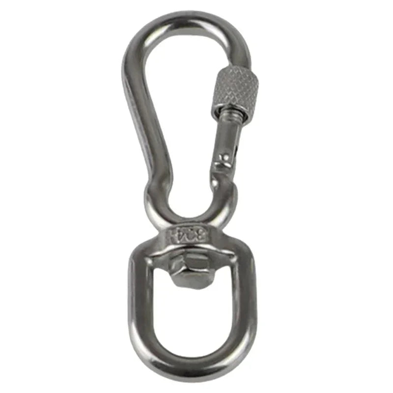 Stainless Steel Hook with Swivels for Dog Collar Carabiner with Swivels Joint Bolted Carabiner for Pet Leashes/Camping Tent