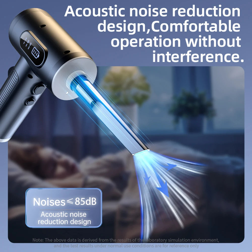 99000Pa Portable Compressed Air Duster 2 in 1 Air Blower & Vacuum Cleaner Cordless Duster Blower for Keyboard Computer Cleaning