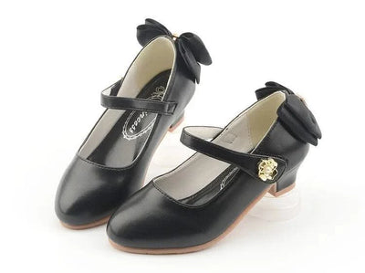 Children Leather Bowknot High Heel Girls Shoes | Princess Shoes | Casual Shoes for Kids(27-38) | Party | Dance Performance | Fancy dress Sandals